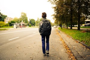 schoolboy walk alone
