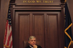Judge in courtroom