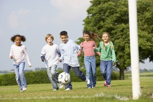 Kids playing soccer