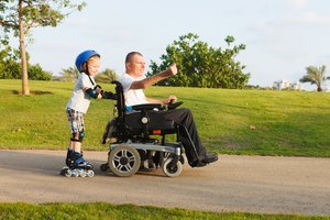 We rollerblading with son
