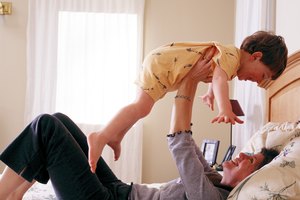 Mom and Kid Airplane Ride